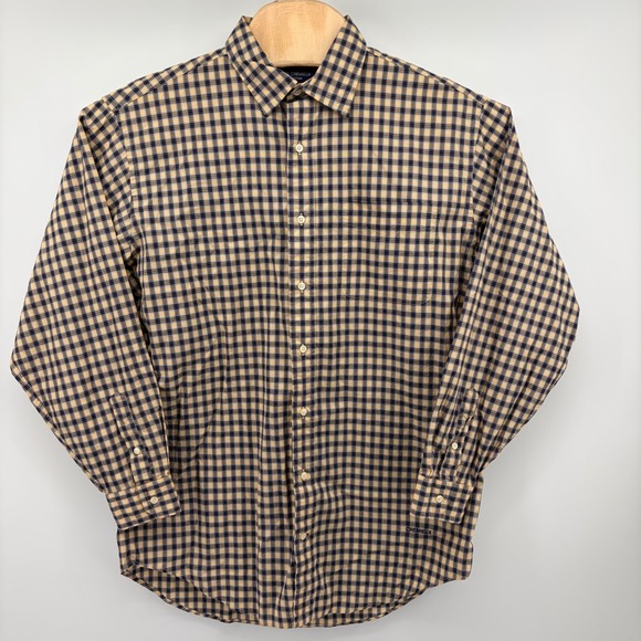 Daniel Cremieux Other - Daniel Cremieux Collection Shirt Mens Medium Blue Yellow Check Italian Fabric